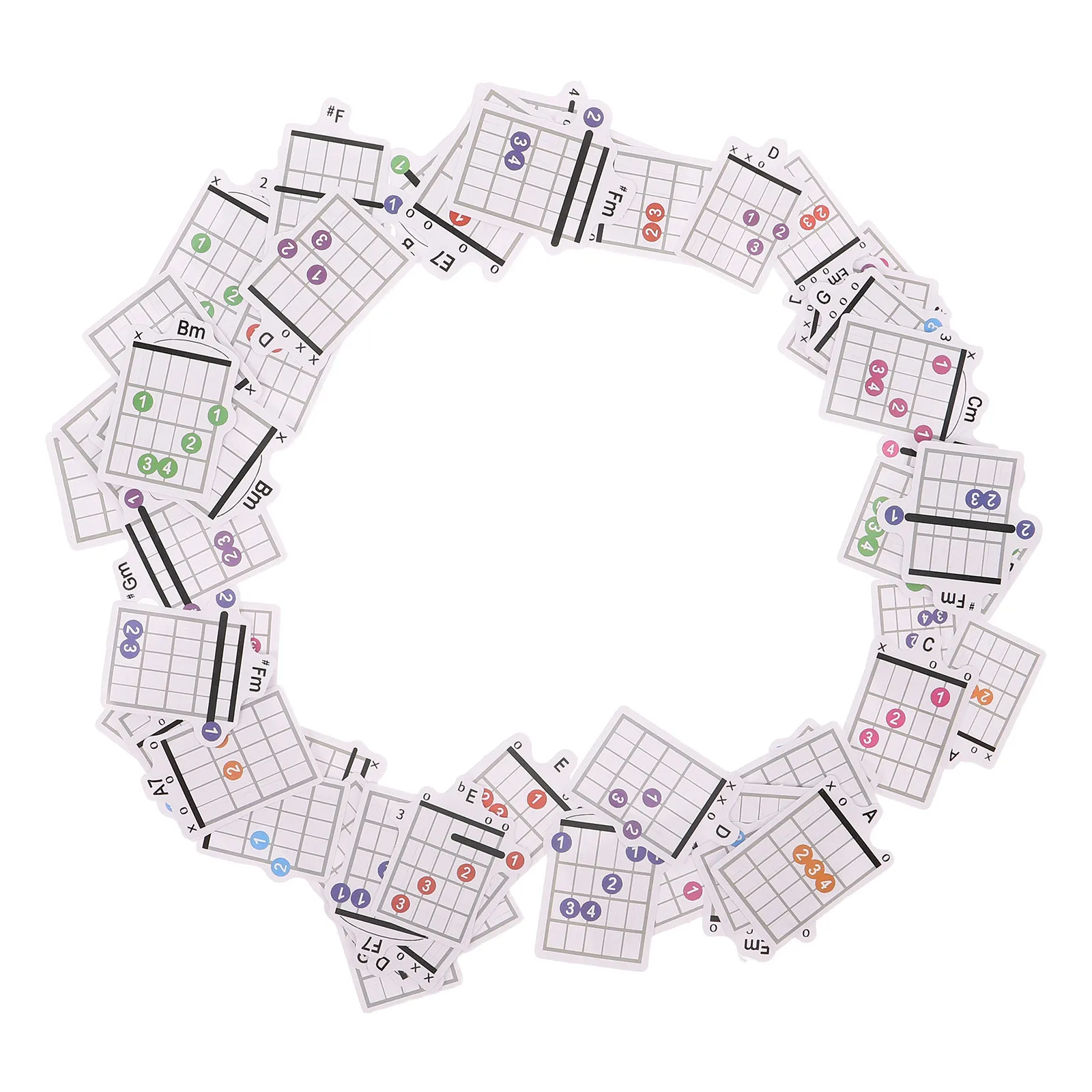 57Pcs Portable Guitar Chord Chart Cards Beginner Chord Guide High Definition Visual Clarity Accelerated Skill Development Guitar