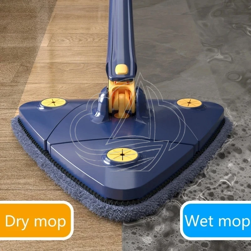 

UNTIOR Telescopic Triangle Mop 360° Rotatable Self-Squeezing Mop Wet Dry Use Absorbent Home Floor Cleaner