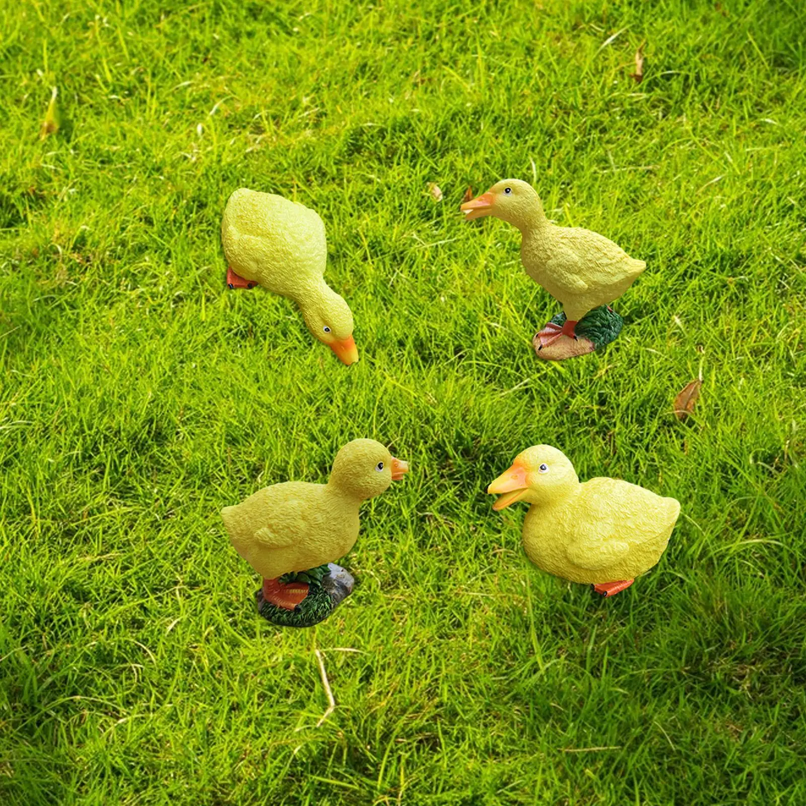 

4 шт., садовые статуи утки, художественный декор для двора, художественные поделки, устойчивые к атмосферным воздействиям скульптуры животных, уличные статуи для пейзажа на заднем дворе