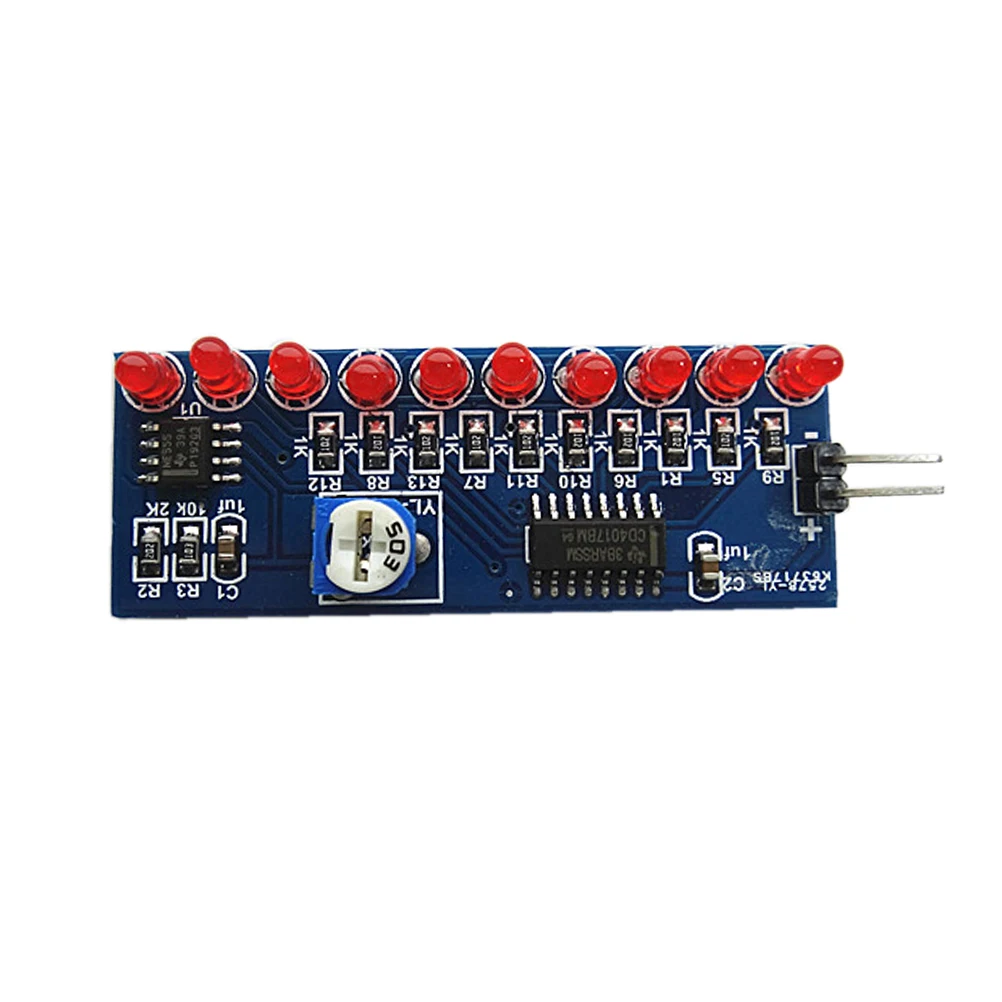

DIY Water NE555 CD4017 10 LEDs PCB 54x21mm 3V 4 5V Water Lamp Parts Electronics Ne555 Cd4017 Parts Capacitor Accessories