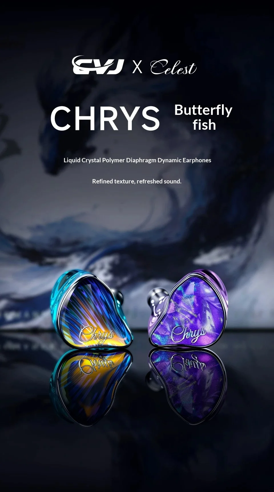 Neue CVJ CHRYS Butterfly Fish HIFI Kabelgebundene Kopfhörer mit Dynamischem Treiber und Mikrofon, Gaming, Austauschbare Typ-C Kabelgebundene Kopfhörer – Detail 1