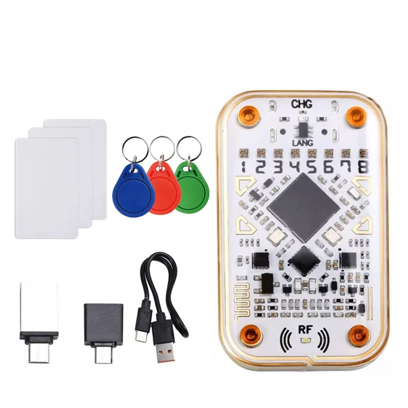 

Y23A-Chameleon Ultra RFID Smart Chip Reader +3XCUID Card/Keychain Smart Card Emulator Tool 125K 13.56M IC ID Card Decode