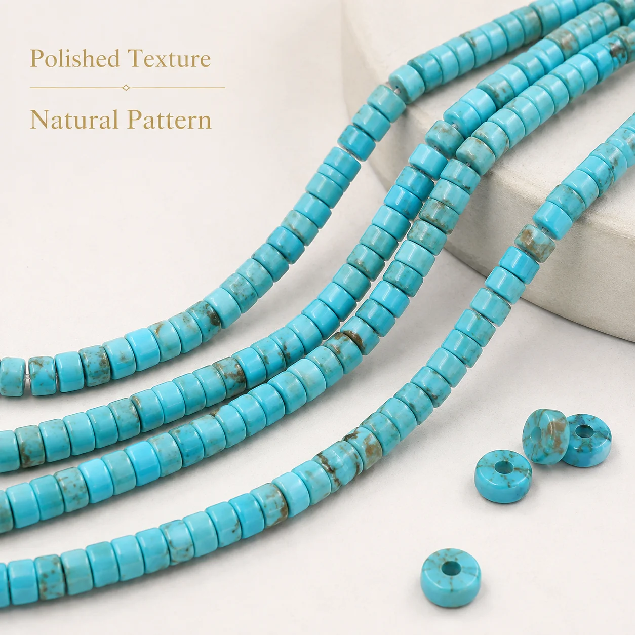 4*2mm 75pcs Stones Half Strand Blue Pine Spacer Beads Spacer Loose Beads For Jewelry Making DIY Bracelets Necklace Accessories