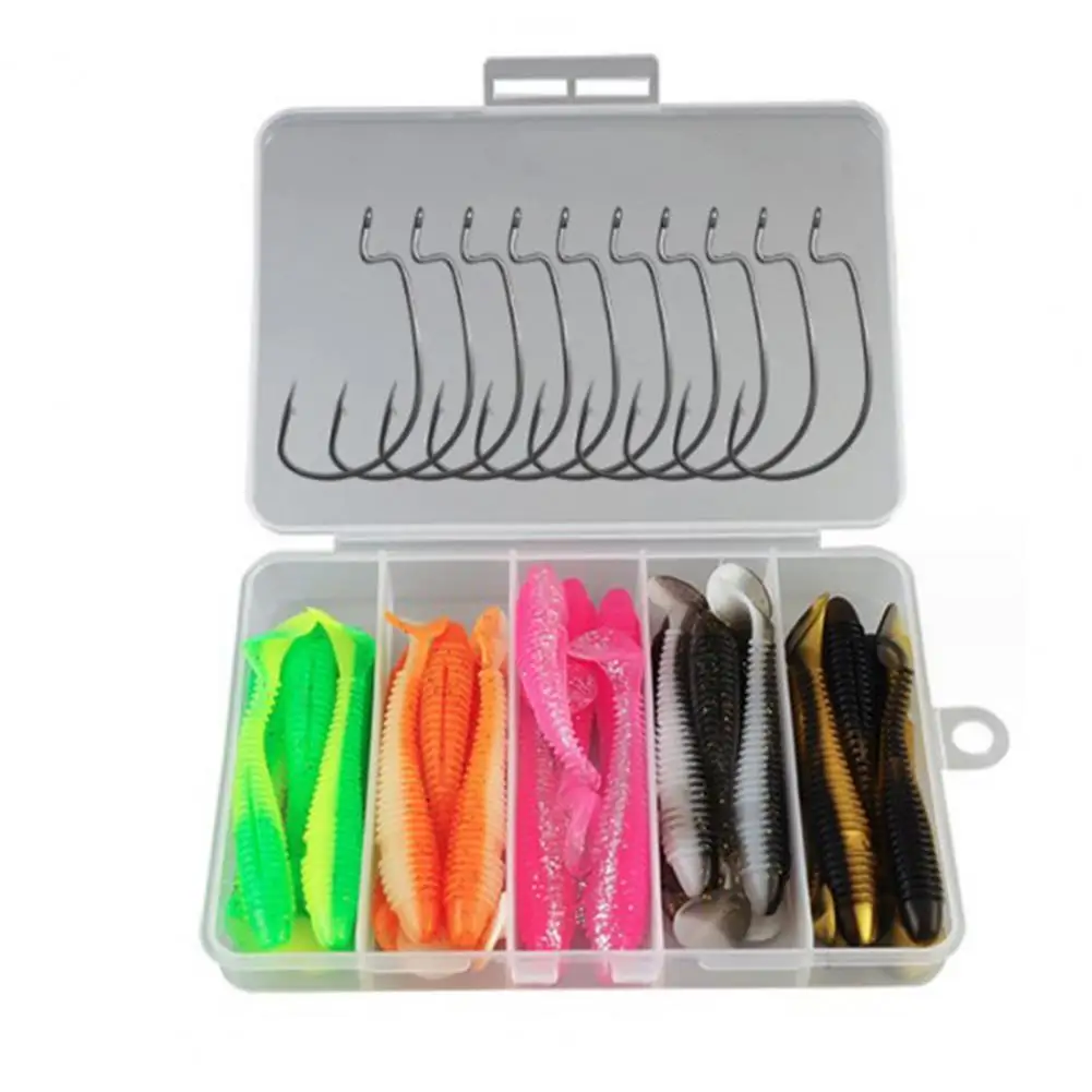 Fishing Bait Set Bionic Swimbait Fishing Lure Set with Bite Resistant Artificial Bait Flexible T-tail Swimbait Accessories