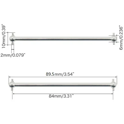 Arbre d\'entraînement en métal Dogbone RC, 61mm, 63mm, 70mm, 77mm, 84mm, 1mm, 87/89mm, HSP 1/10mm, 94101mm, 94102mm, 94103mm, 94107mm, 94122mm,