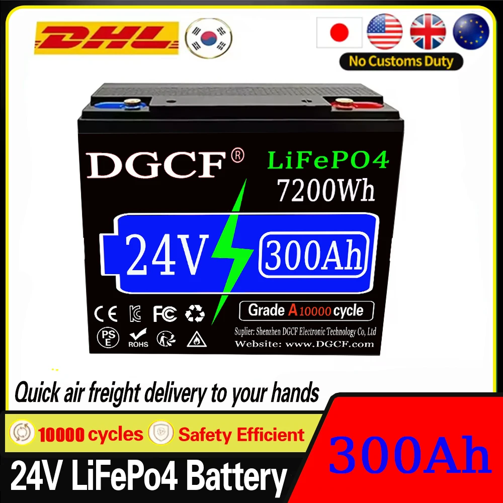 

24V 9600Wh 400Ah LiFePO4 Lithium Battery, Built-in 200A BMS, Rechargeable Battery, for RV/Camper, Solar, Marine, Overland/V