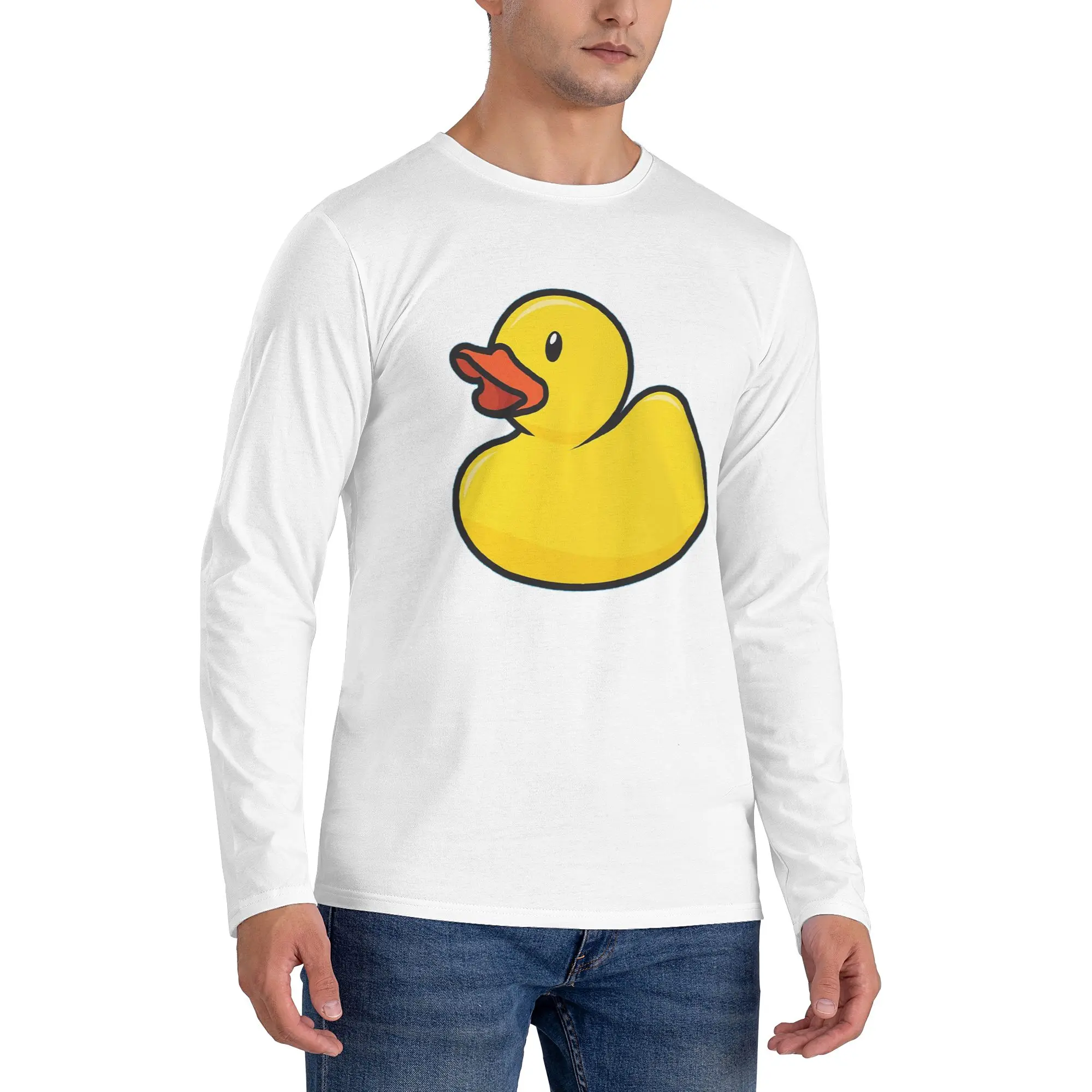

Мужская футболка с длинными рукавами Rubber Duck, модные футболки с круглым вырезом, весенние и осенние мужские топы