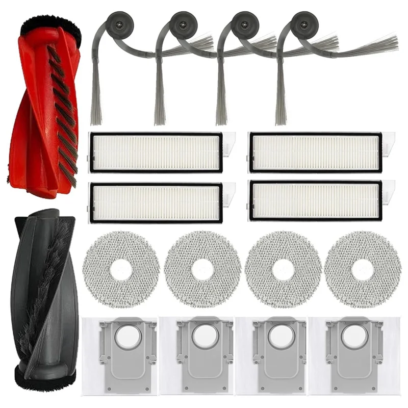 

A21F-запасные части, комплект аксессуаров для робота-пылесоса Roborock Qrevo Curv, основная боковая щетка, фильтр Hepa, швабра, тканевые мешки для пыли