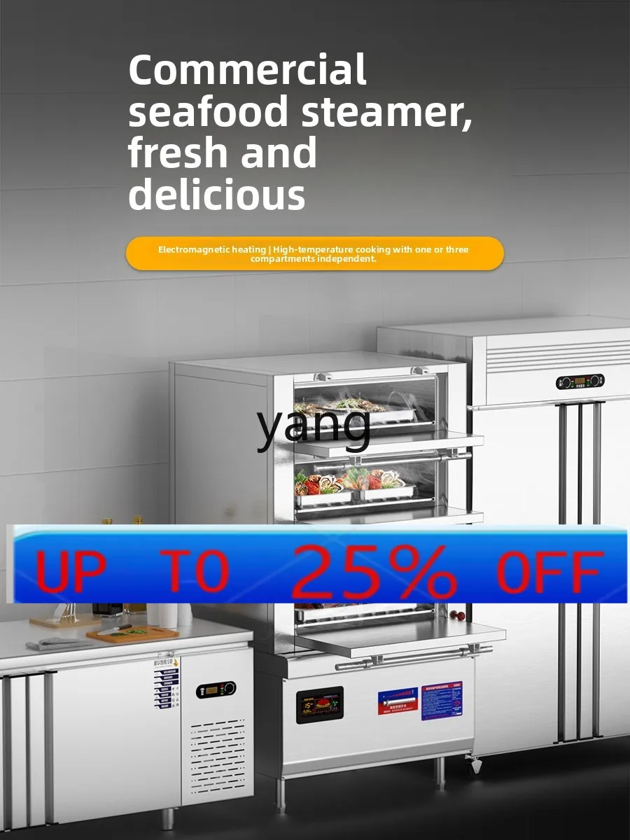 Lcx commercial seafood steamer electric three-door steamer restaurant stew soup energy-saving steamer