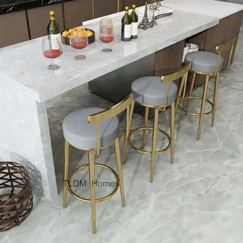 

Modern Reception Bar Chair Shop Executive Upholstered Gold Wedding Counter Barstool Outdoor Sgabelli Per Cucina Garden Furniture