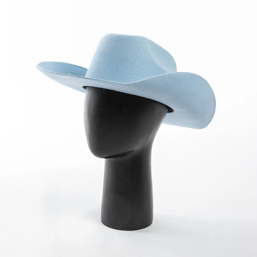 Cowboy hat2023 New 100% Pure Wool Western Hats Men\'s and Women\'s Upset Edge Big Eaves Double Concave Denim gorras para hombres