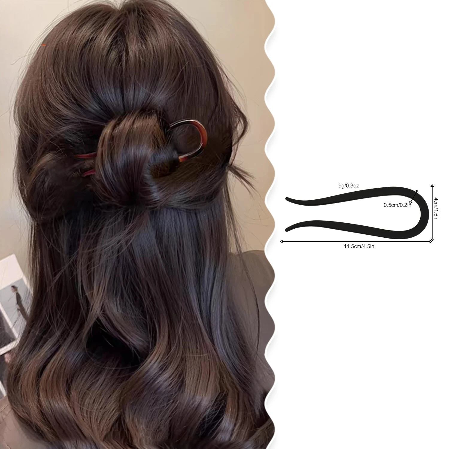 Trendy Branch Hair Stick Double Pronged - Chic PC Plastic Hair Pin for Bun Chignon Secure Hold Large Size