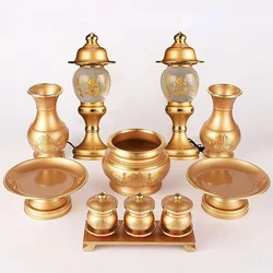 Pure Copper Cup Supply Censer Fruit Tray Vase Buddhist Supplies Home Decoration Temple Sacrifice Pray for Auspiciousness