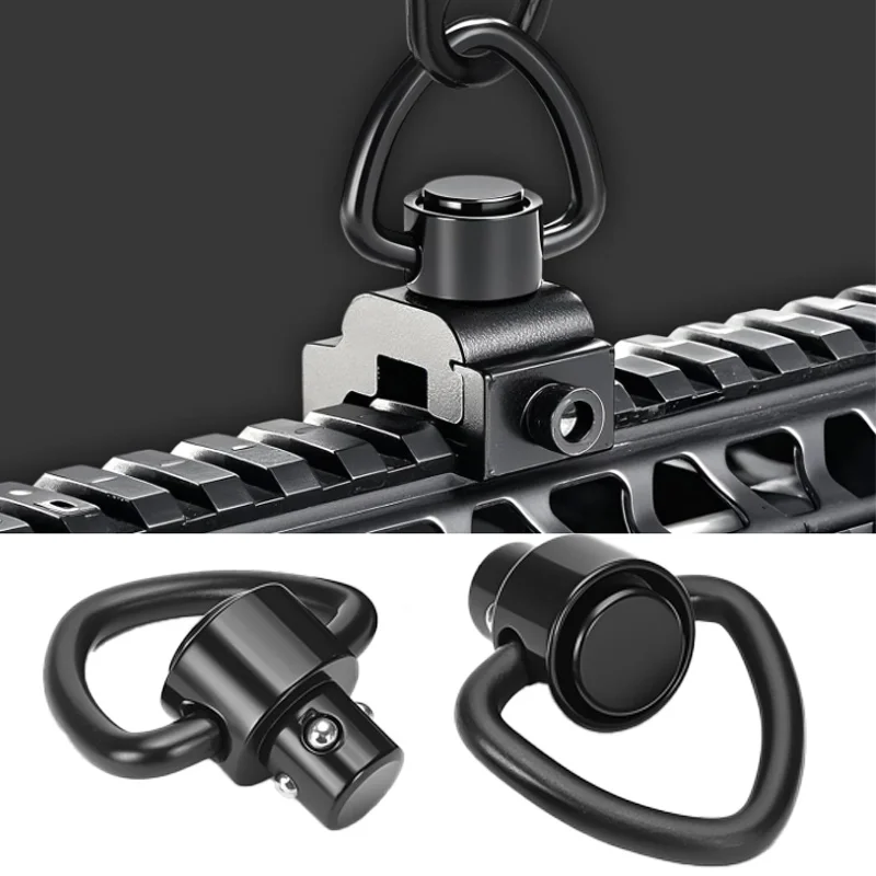 2Pcs Quick Detach Sling Swivel Attachments,Heavy Duty Button Mount, Two Point&Traditional Sling Swivel,Toy Gun Accessories