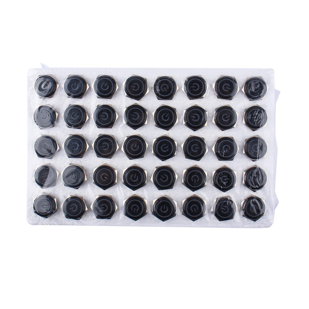 40pcs 16mm Metal Push Button Switch Oxidized Black Waterproof Latching Fixed switch Momentary Reset Button Ring Power 12V24V LED