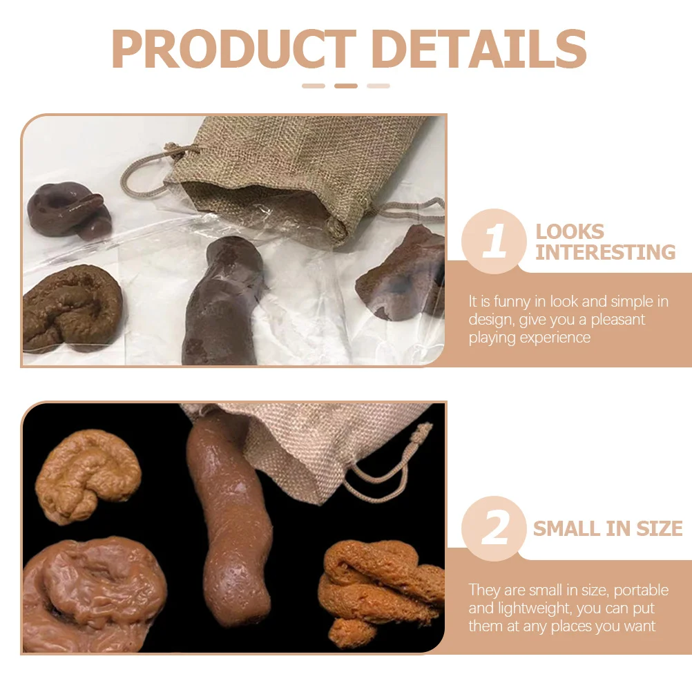 

6Pcs Fake Poop Lightweight Prank Props Portable Party Favors Realistic Halloween April Fools' Day Fake Poop Prank Props
