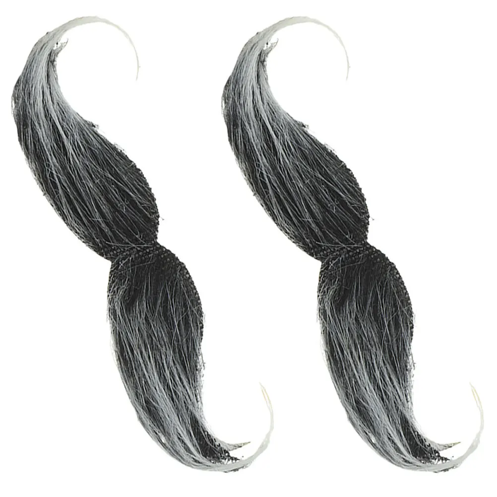 2 pçs realista barba falsa simulado bigode ajustável adulto cosplay festa decoração realista acessórios masculinos material seguro