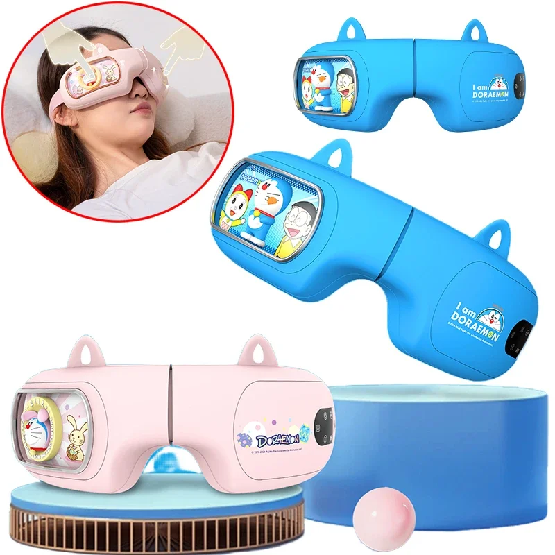 Doraemon устройство для массажа глаз аниме расслабляющее глаза портативный вибрационный горячий компресс подарок снимает усталость устройство для защиты глаз подарки