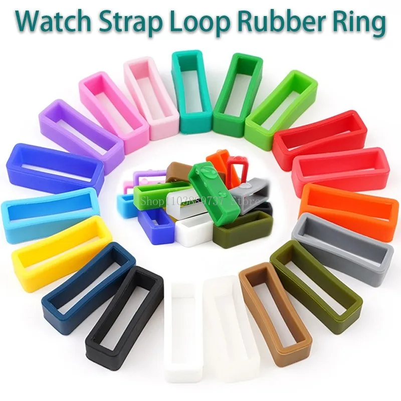 Smartwatch Strap Loop anello in gomma cinturino in Silicone Keeper Fix Ring Locker 12/14/16/17/18/19/20/22/24/26mm supporto per cinturino