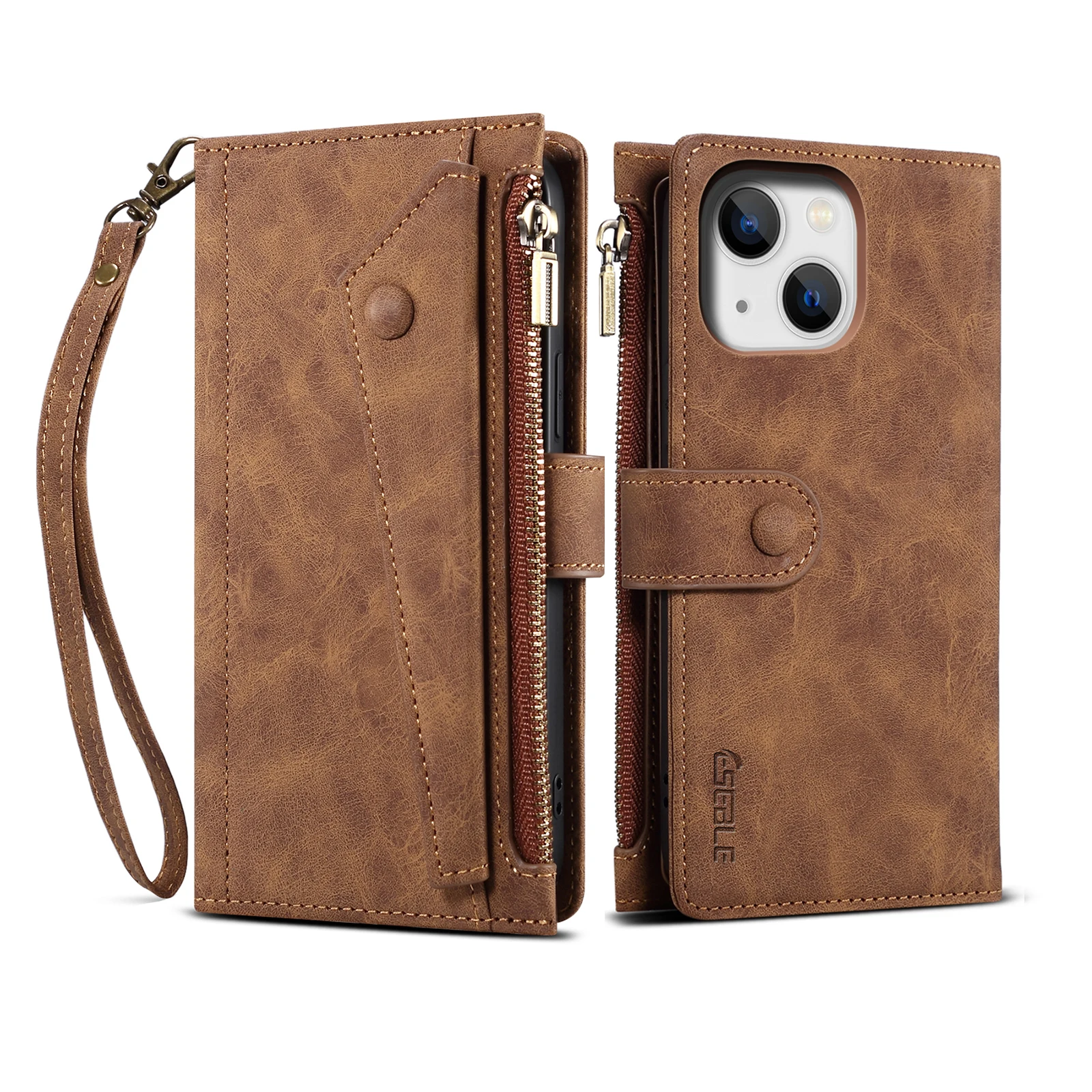 

Luxury Leather Wallet Case Card Holder Crossbody Phone Bag For Iphone 14 13 12 Pro Max Plus Strap Magnetic Stand Book Flip Cover