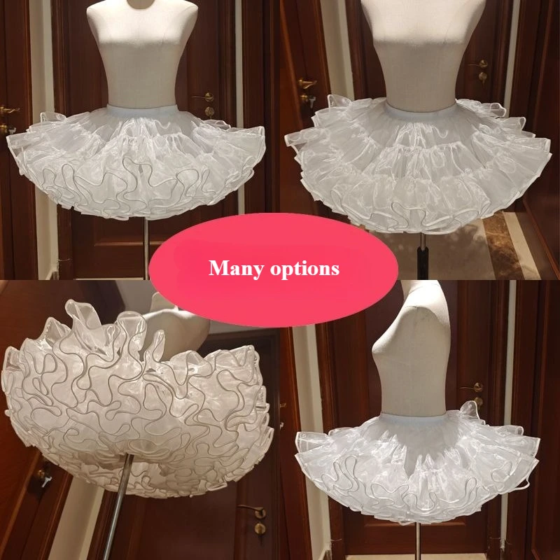 MAGOGO Lolita Bottoms Skirt White Petticoat Support Boneless Puffy Skirt Fluffy Soft Yarn Dress Crinolinas Cosplay Accessories