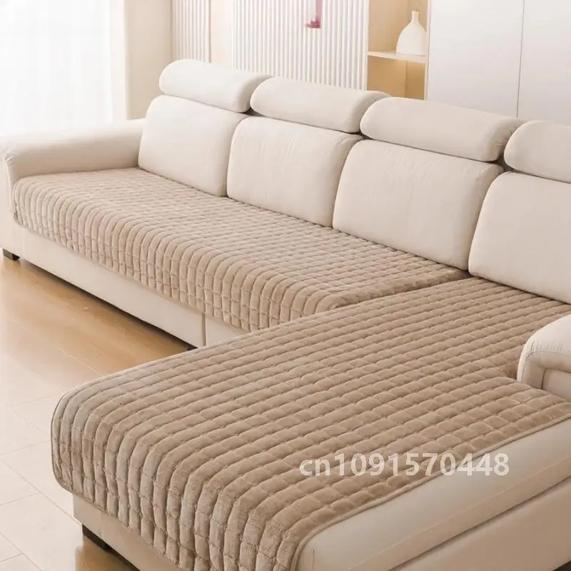 L-shaped Corner Flannel Sofa Cover Universal Living Room Sofa Cover