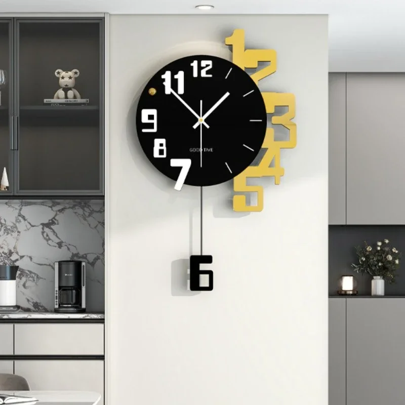 Silent Wall Clocks Modern Swing Wall Clock Simple Creative Household Hanging Clock Living Room Furniture Decoration Accessories