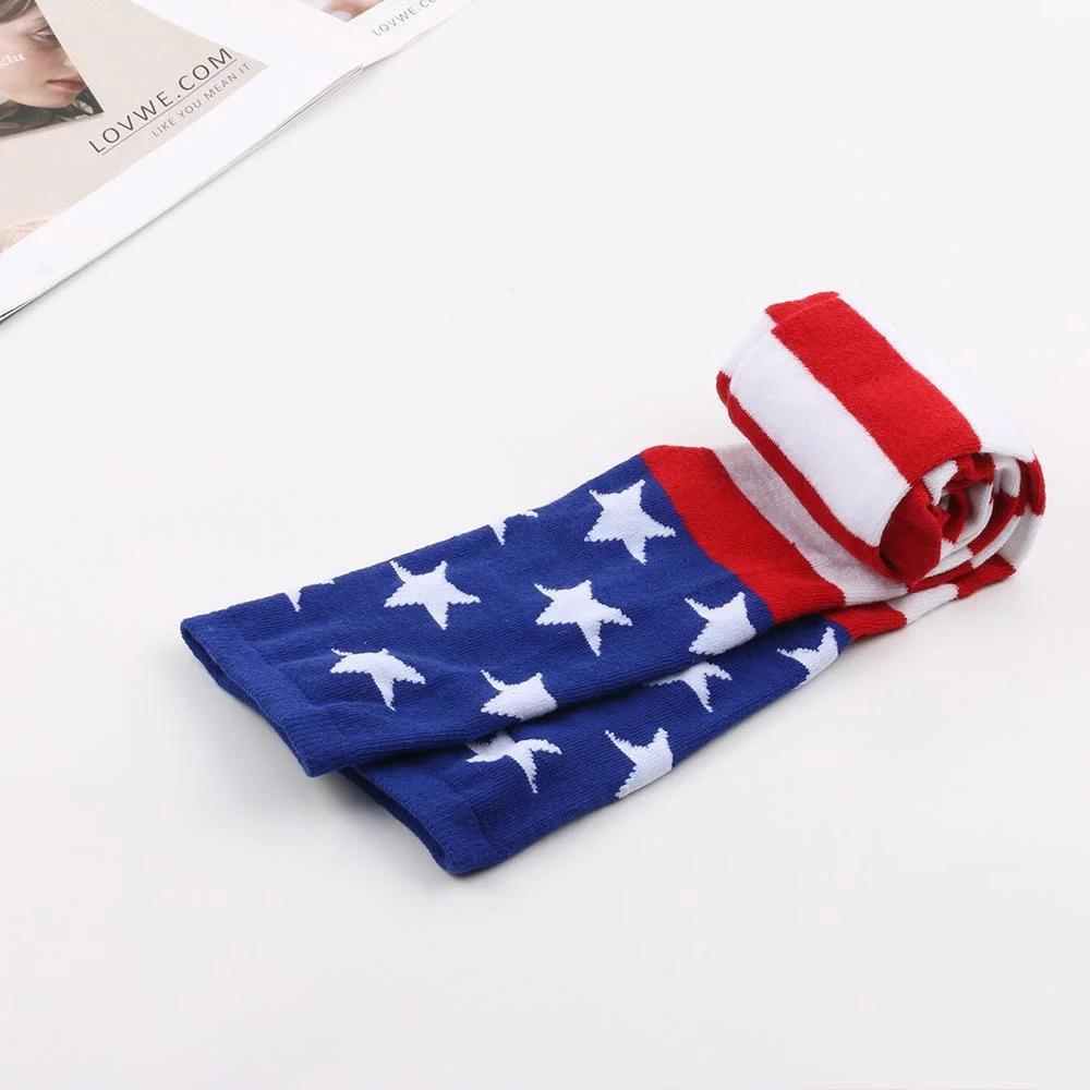 Striped Above Over Knee Socks Long Women Ladies Girls Female Thigh High Stockings American Flag Pattern