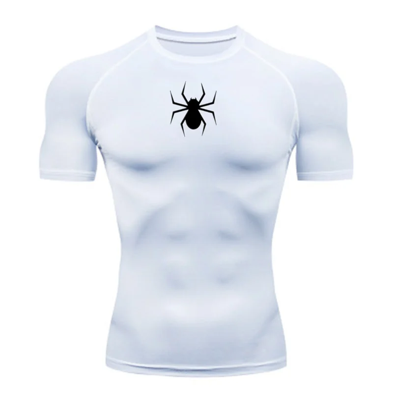 Men\'s Sports T-Shirt Compression Shirt Summer Short Gym Running Top Crew Neck Sweatshirt Quick Dry Fitness Workout Clothing