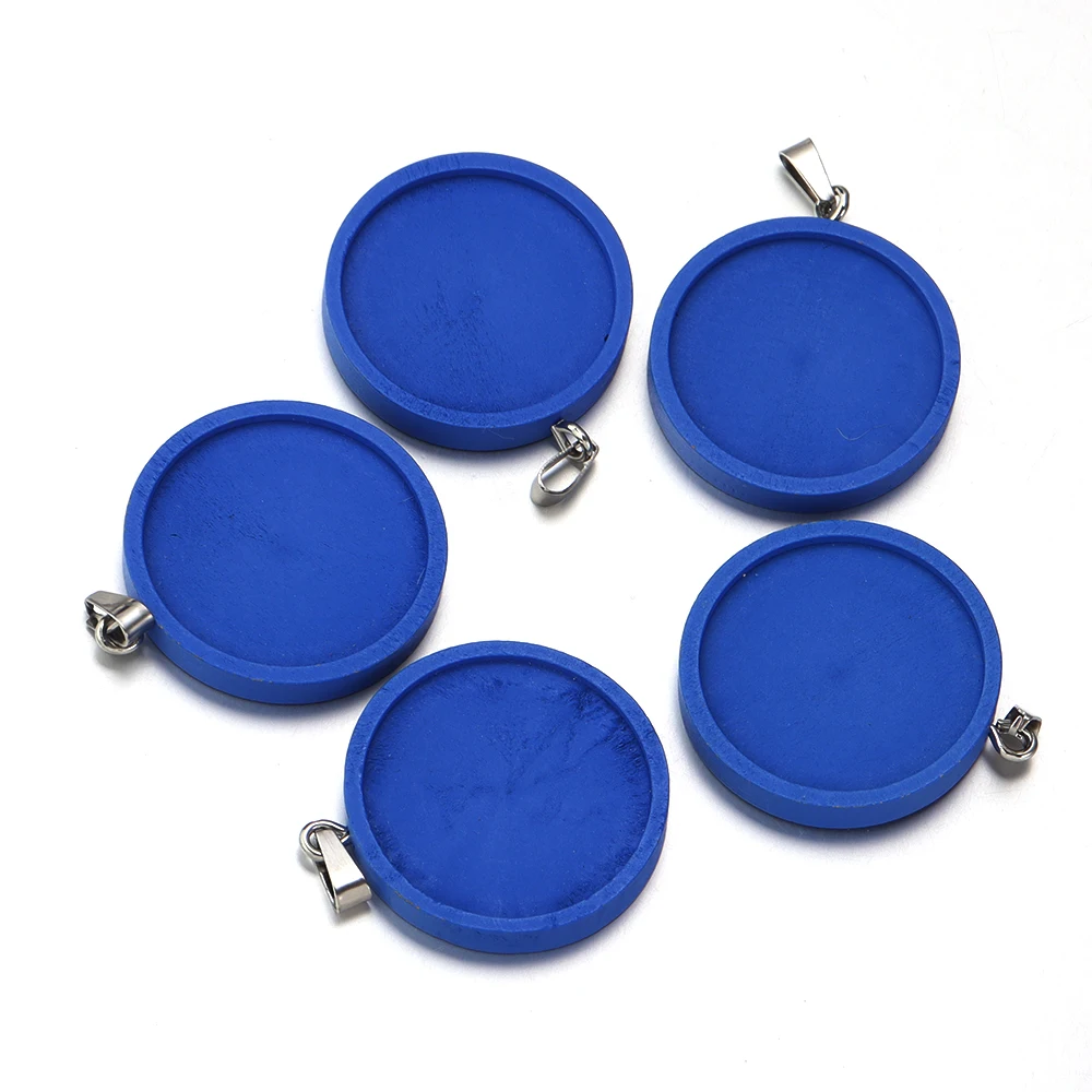 1-5pcs/lot 25-30mm Round Wood Cabochon Base Settings, DIY Accessories
