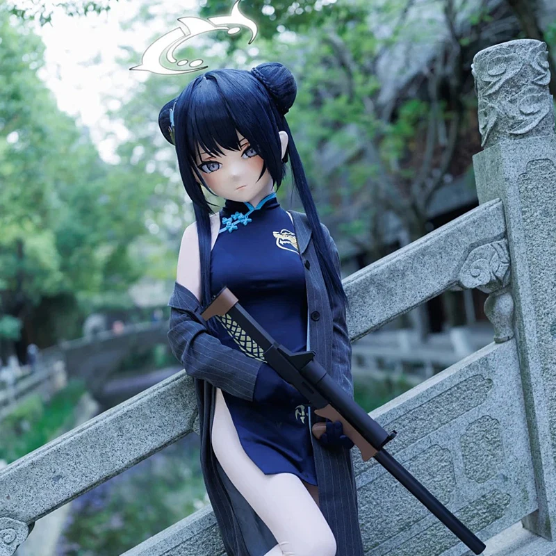 

(MEO03) Customize Handmade Full Head Lockable Crossdress Male to Female Japanese Cartoon Anime Game Character Kigurumi Mask