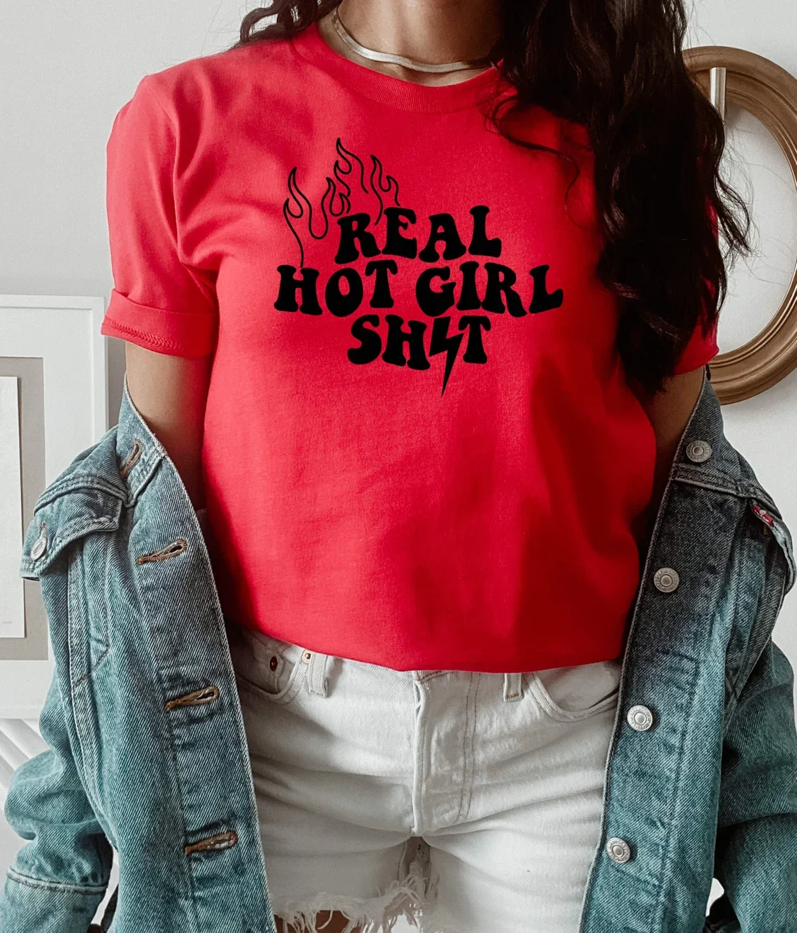 Skuggnas Real Hot Girl Shit Cotton T-shirt Tumb Shirt Estetyczna Sassy Girl t shirt Sarkastyczne koszulki damskie Moda