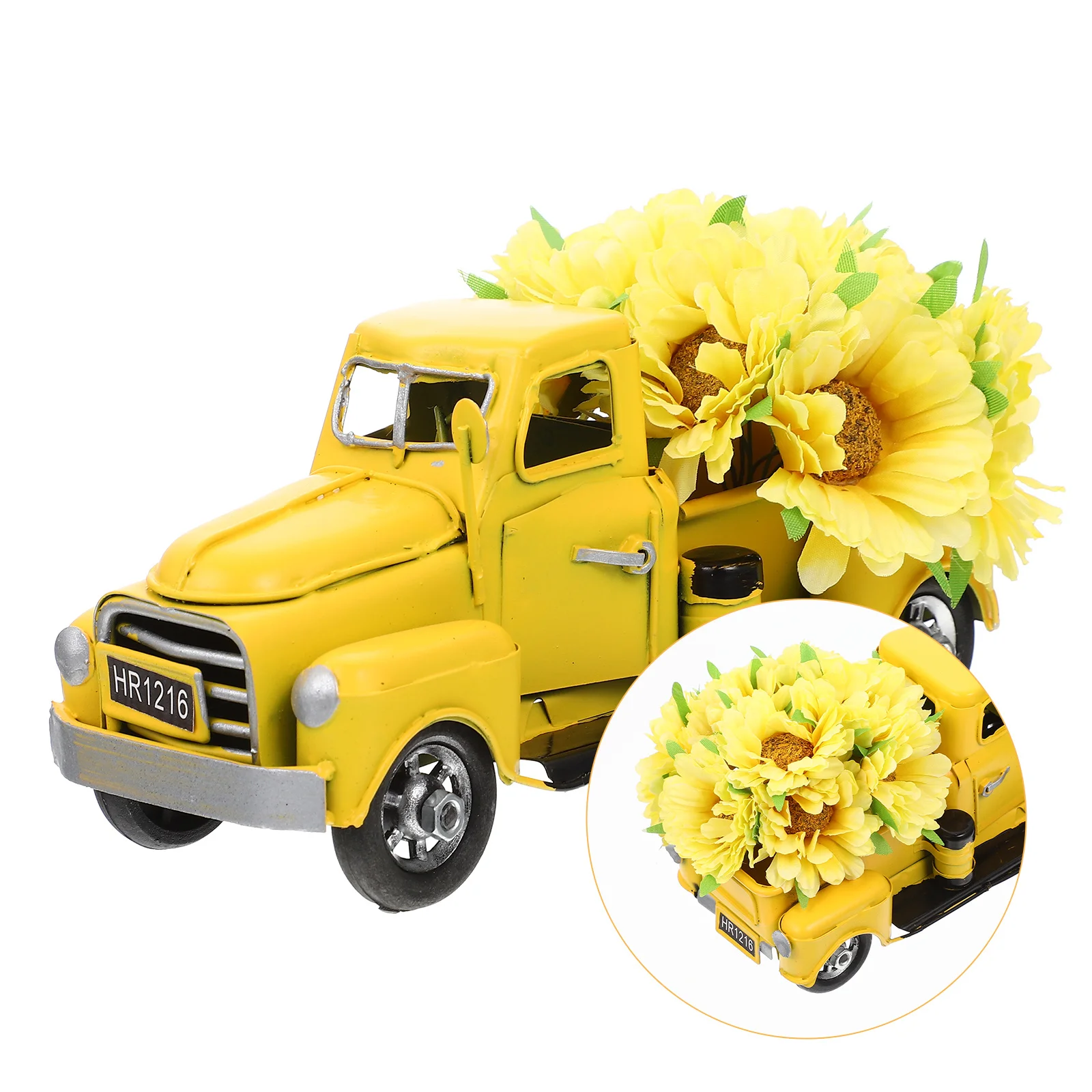 

Bee Festival Decorative Truck Silk Sunflower Ornament Tabletop Harvest Festival Centerpiece Rustic Home Decor Home Adornment