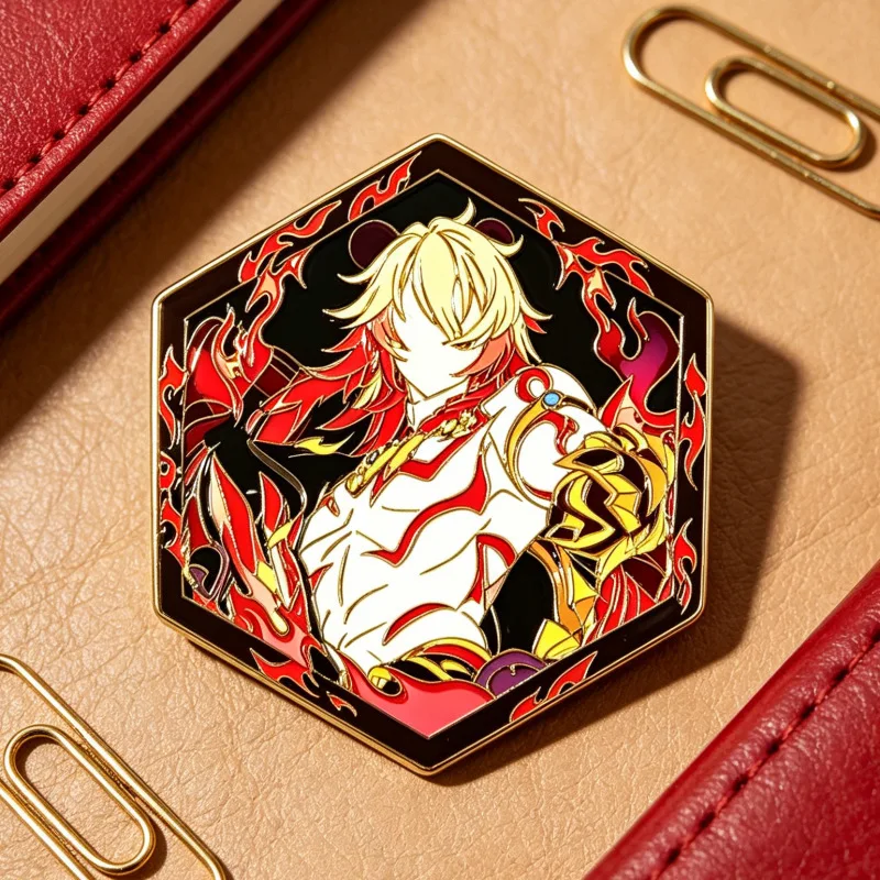 Honkai Star Rail Mydei Hexagon Enamel Pin Badge Fan Made Anime Game Brooch Bag Charm Collectible Gift