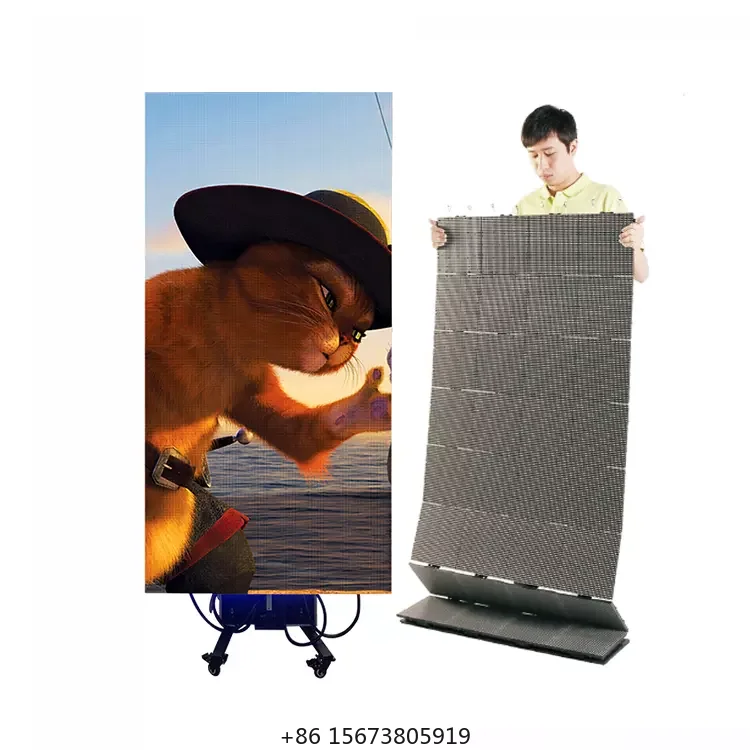 Hot Sale Digital Flexible Led Curtain Display Curved Display Foldable Led Screen Panels Soft Module OEM Indoor P3.9 Full Color