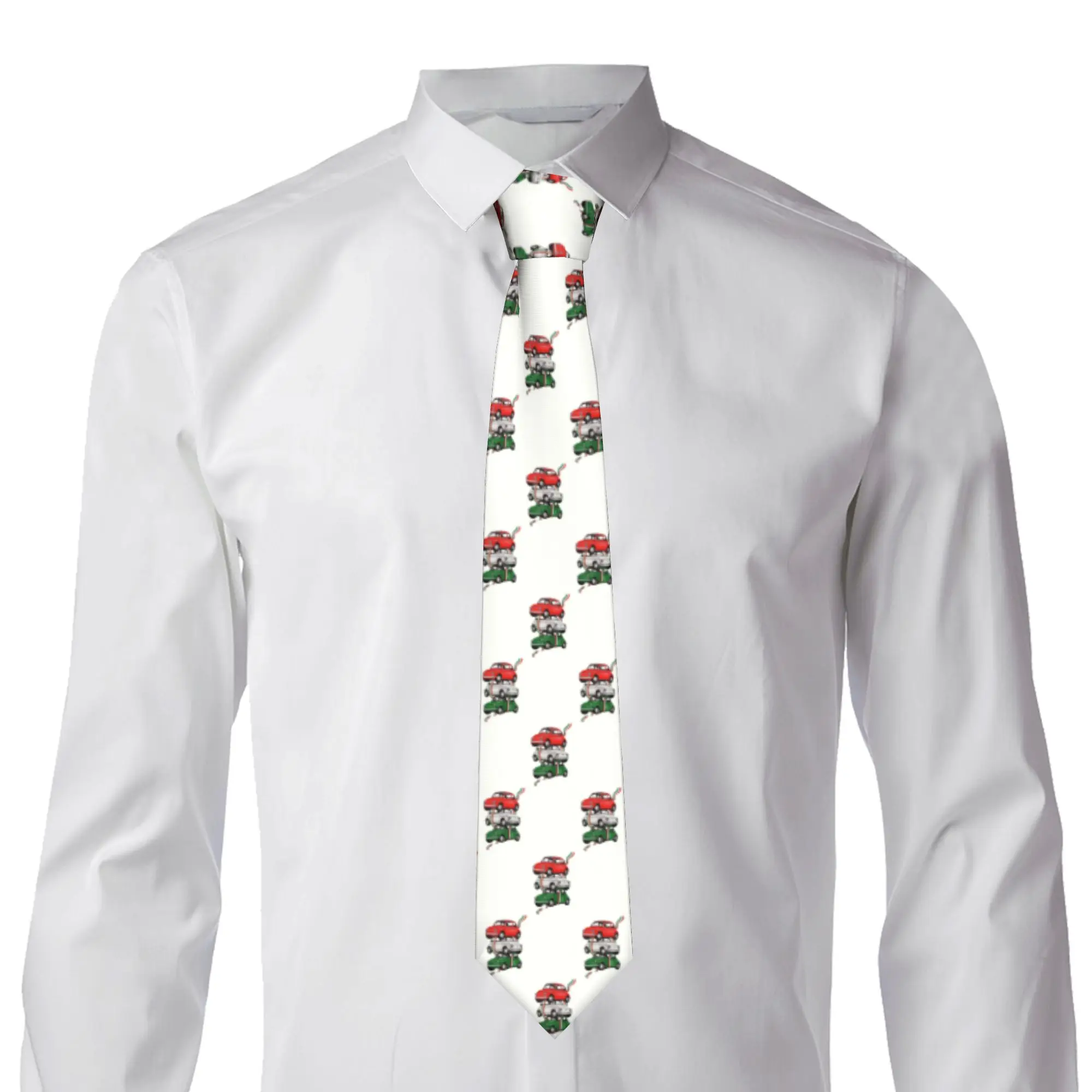Classic Vintage Italy Flag Car Neck Ties for Business Mens Italian Pride Neckties