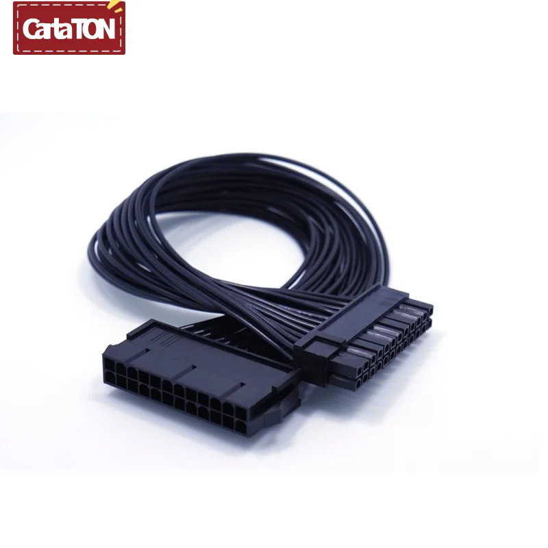 18AWG ATX 24(20+4)Pin Female Motherboard PSU Power Supply Male To Female 24Pin PSU Extension Cable Mainboard Adaptor 32CM