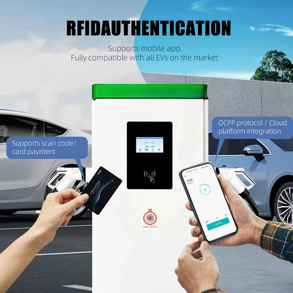 New Integrated EV DC Charging Pile 120kW Smart RFID App CCS1/CCS2 GB/T NACS CHAdeMO Commercial Public Parking Center