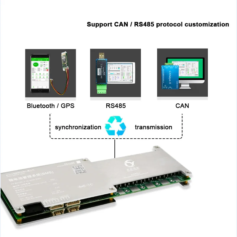 Heltec-Smart BMS 9S, LiFePo4, BMS 16S, 20S, 150A, 200A, Li-íon, LTO, BMS, APP de Bluetooth do equilíbrio, LCD RS485
