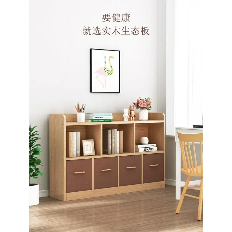 

Белая книжная полка Детский книжный шкаф от пола до потолка Полка из массива дерева Классный решетчатый шкаф Студенческий низкий шкаф Бытовой