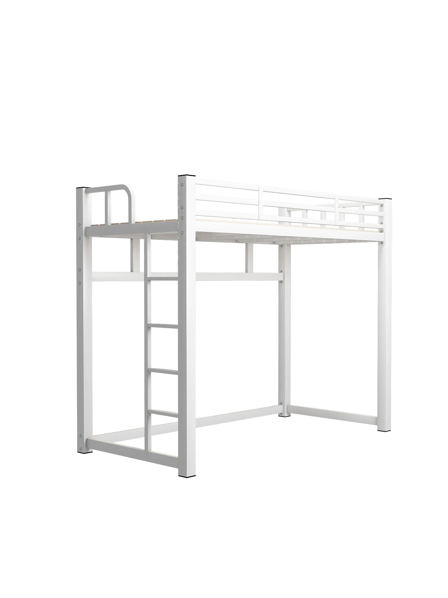 استئجار قطعة أثرية جديدة، سرير مرتفع موفر للمساحة، سرير مرتفع من الحديد المطاوع، طاولة سفلية مفردة #5