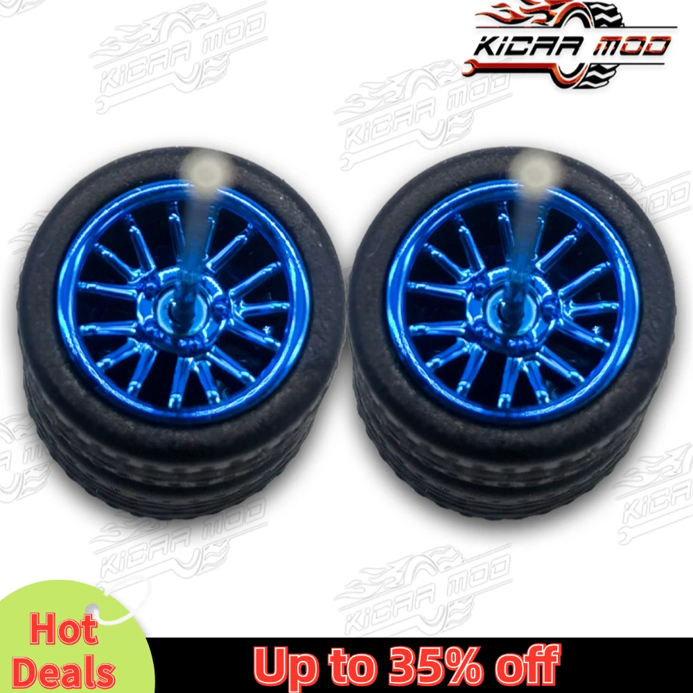 1/64 Model Car Wheels with Rubber Detachable Tires Multi Spoke Refitting Parts for Diecast Toys Hot Wheels Matchbox D:11mm 1 Set