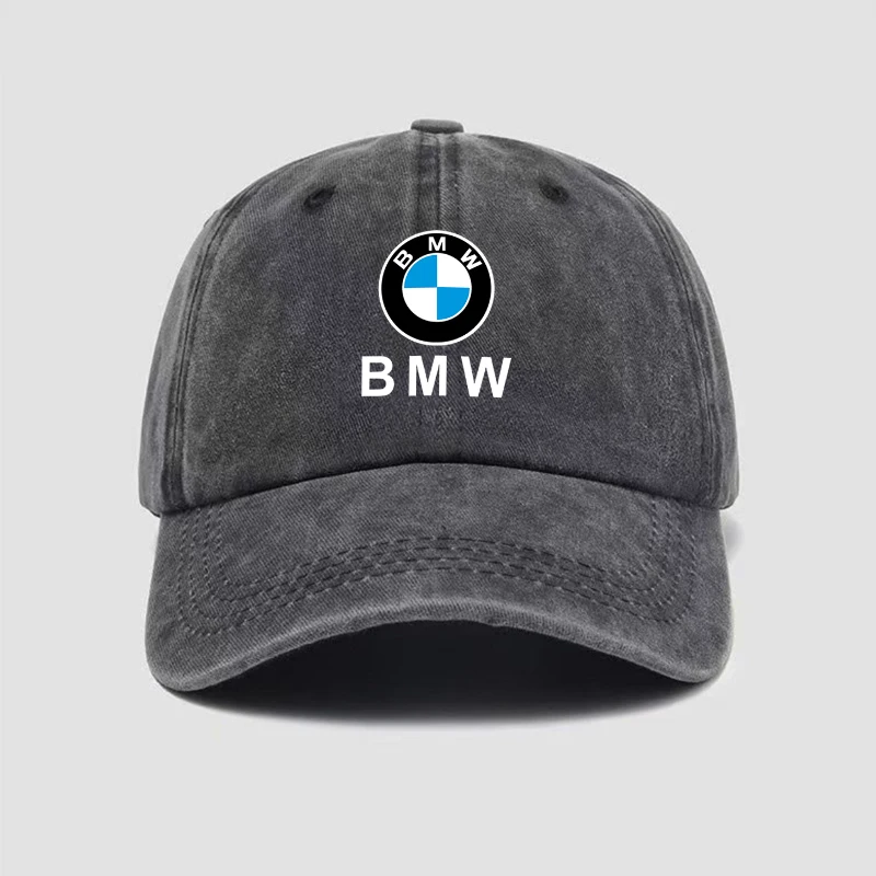 Casual Car Baseball Cap Washed Denim Vintage Cap Sunscreen Hat For BMW M E46 E36 E34 F10 E90 F30 E60 F30 E53 E30 E92 E87 Sticker