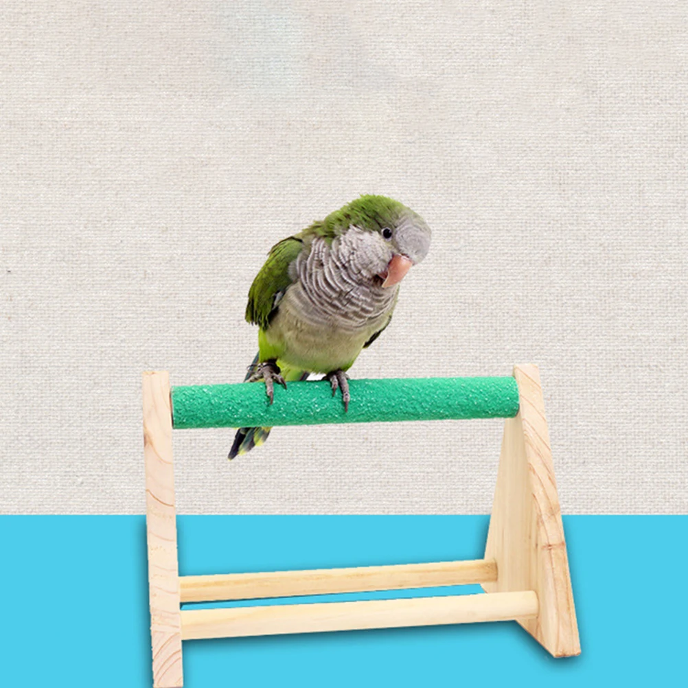 

2pcs Eco-Friendly Hemp Rope Wood Parrot Stand Stick Bird Climbing Training Activity Rack For Cockatiels Parakeets Small Birds