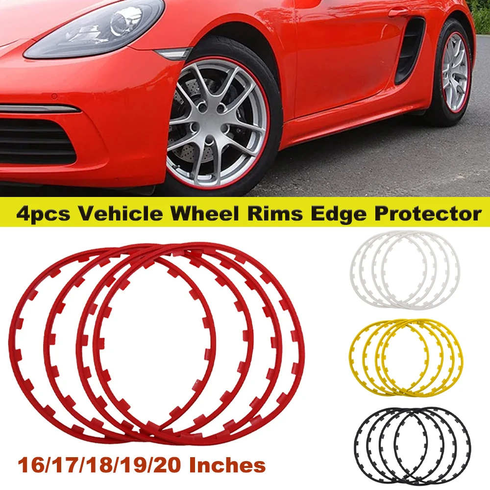 For Tesla Model 3 /Y 2017-2023 Ring Tire Guard Strip For Bmw VW Mercedes Car 4pcs Vehicle Wheel Rims Edge Protector