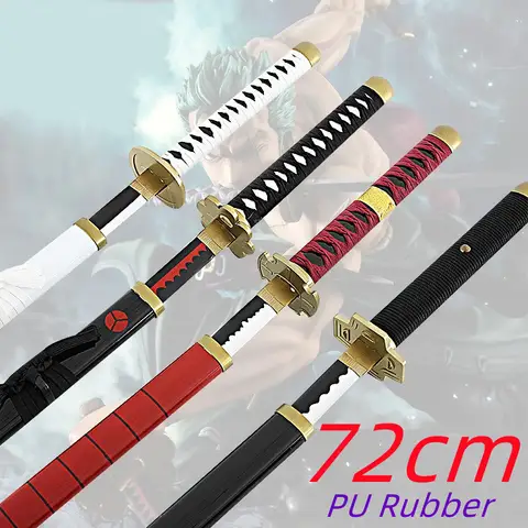 72cm Zoro Sword 104cm Cosplay 1:1 Syodai Kitetsu Sword Weapon Katana Ninja Knife Samurai Sword Toy Rubber Unsharpened