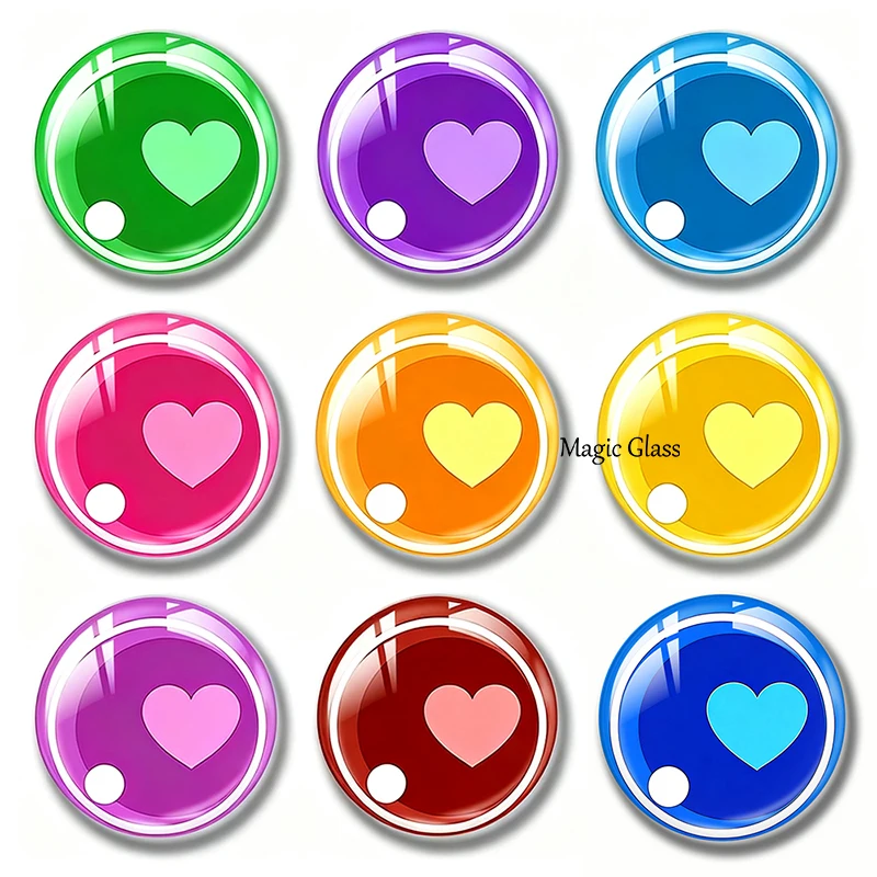 

8 мм, 10 мм, 12 мм, 18 мм, 20 мм, 25 мм, 30 мм, 40 мм, фотостекло, кабошон, круглый узор, ювелирные аксессуары «сделай сам», милое стекло в форме сердца