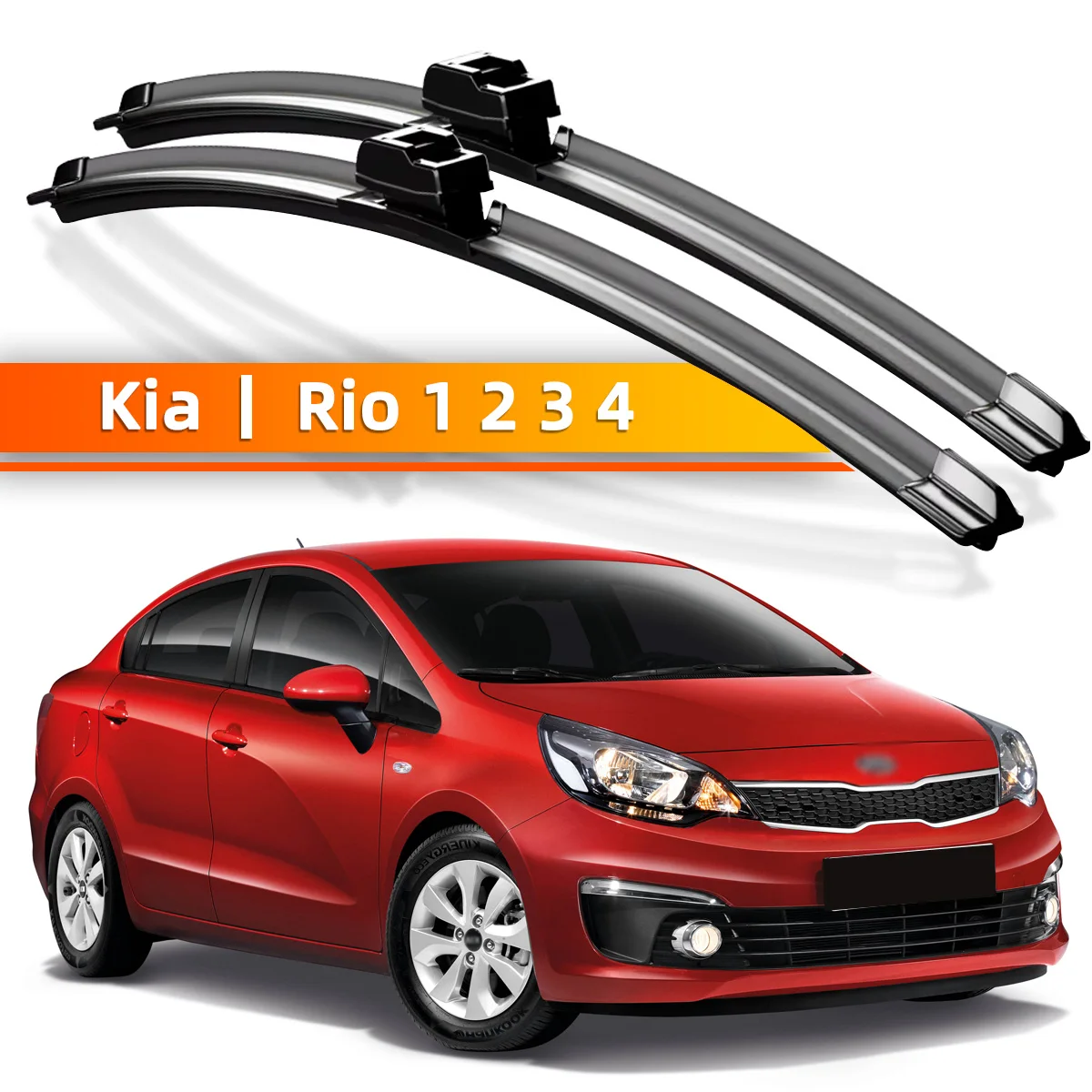 2 Stück Scheibenwischerblätter Kia Rio 1 2 3 4 2000–2023 Windschutzscheiben-Fenster-Zubehör 2011 2012 2015 2016 2017 2019 2021