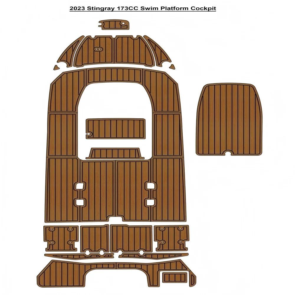 

2023 Stingray 173CC Swim Platform Cockpit Pad Boat EVA Faux Teak Deck Floor Mat SeaDek MarineMat Gatorstep Style Self Adhesive
