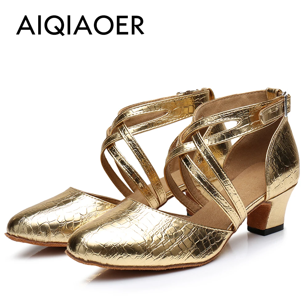 2023 Baotou Lady Latin shoes adult golden shoes high heel social dance performance